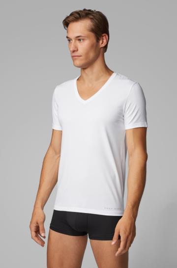 Koszulki BOSS Slim Fit Underwear Białe Męskie (Pl75732)